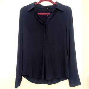 Universal Standard Navy Long-Sleeve Knit Elbe Shirt -  Size 2XS (6-8)  NWT